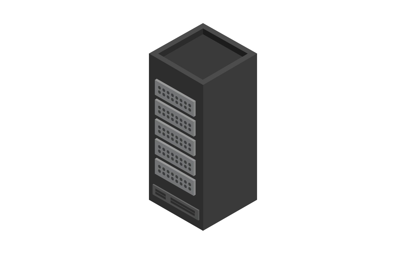 Isometric server illustrated in vector on background