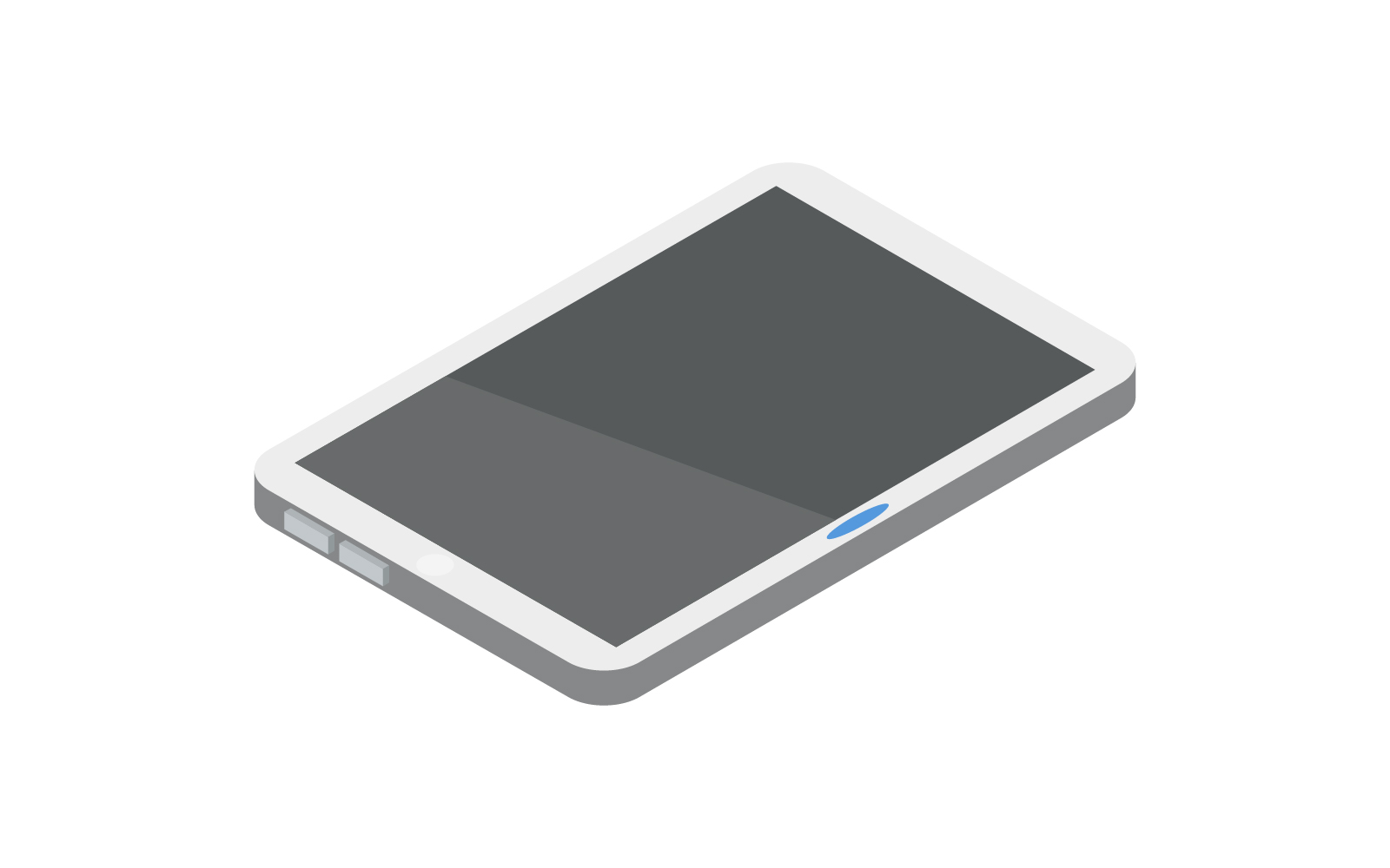 Isometric tablet illustrated in vector on background