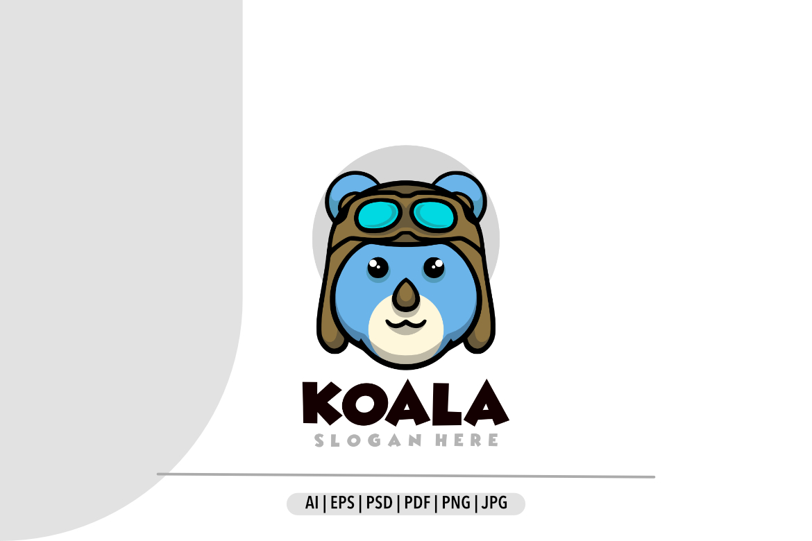 Koala pilot mascot logo template