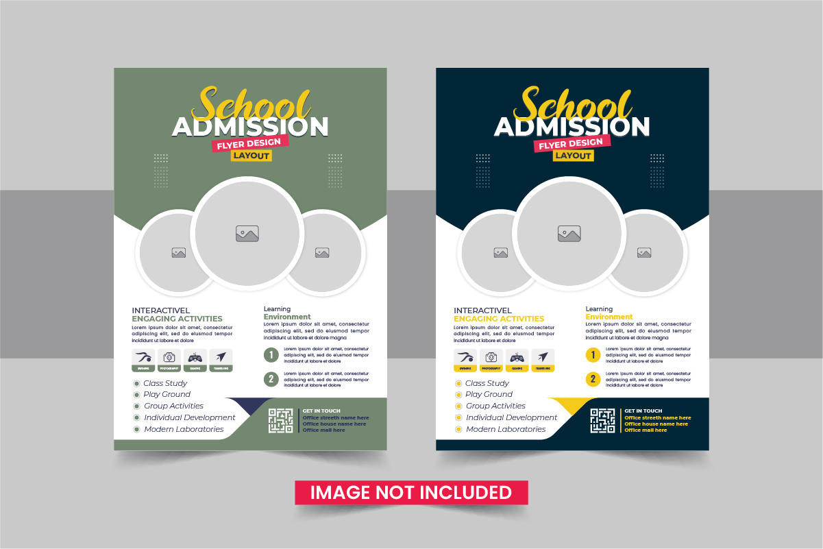 Back to school education admission flyer layout or School admission flyer