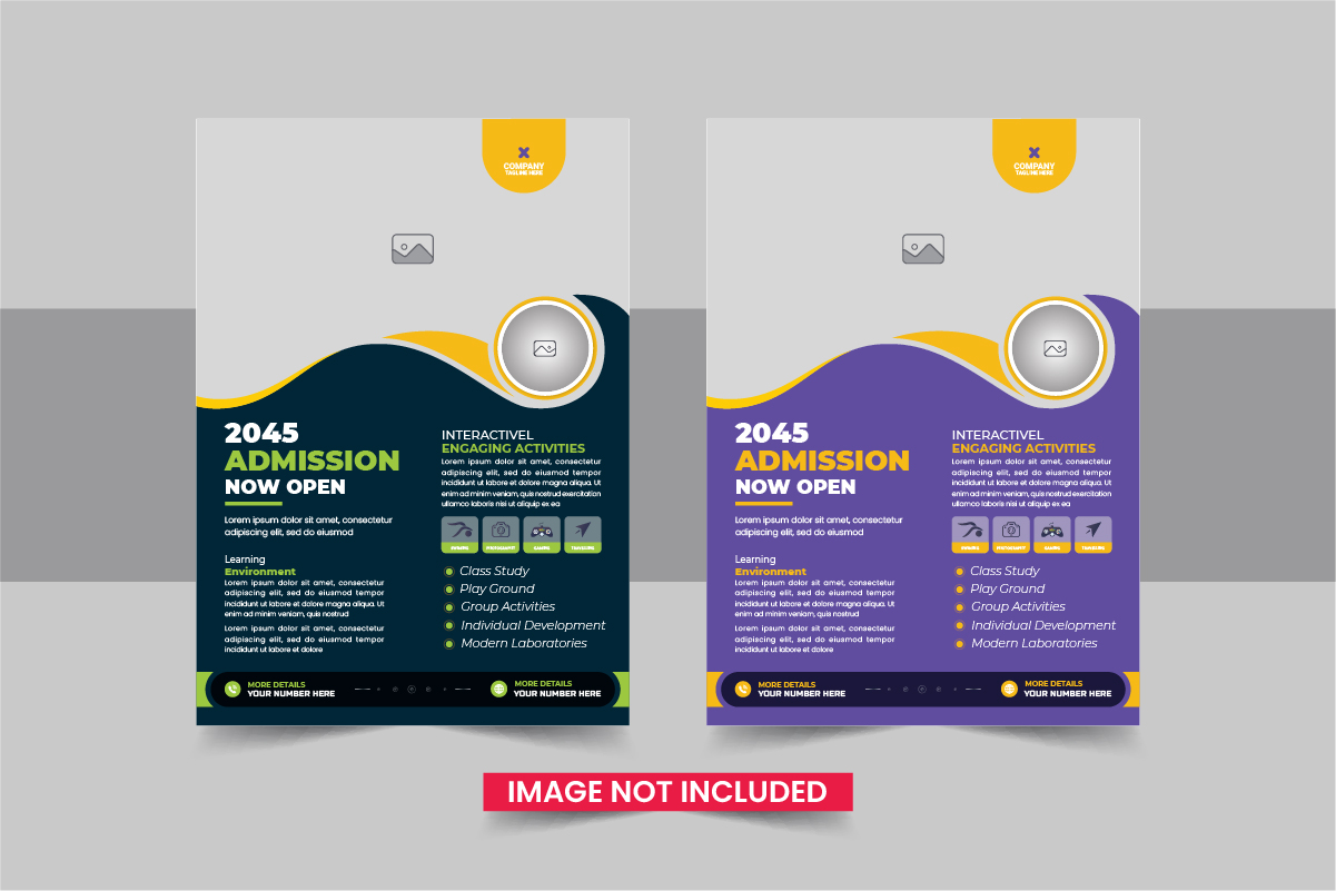 school education admission flyer layout or School admission flyer template
