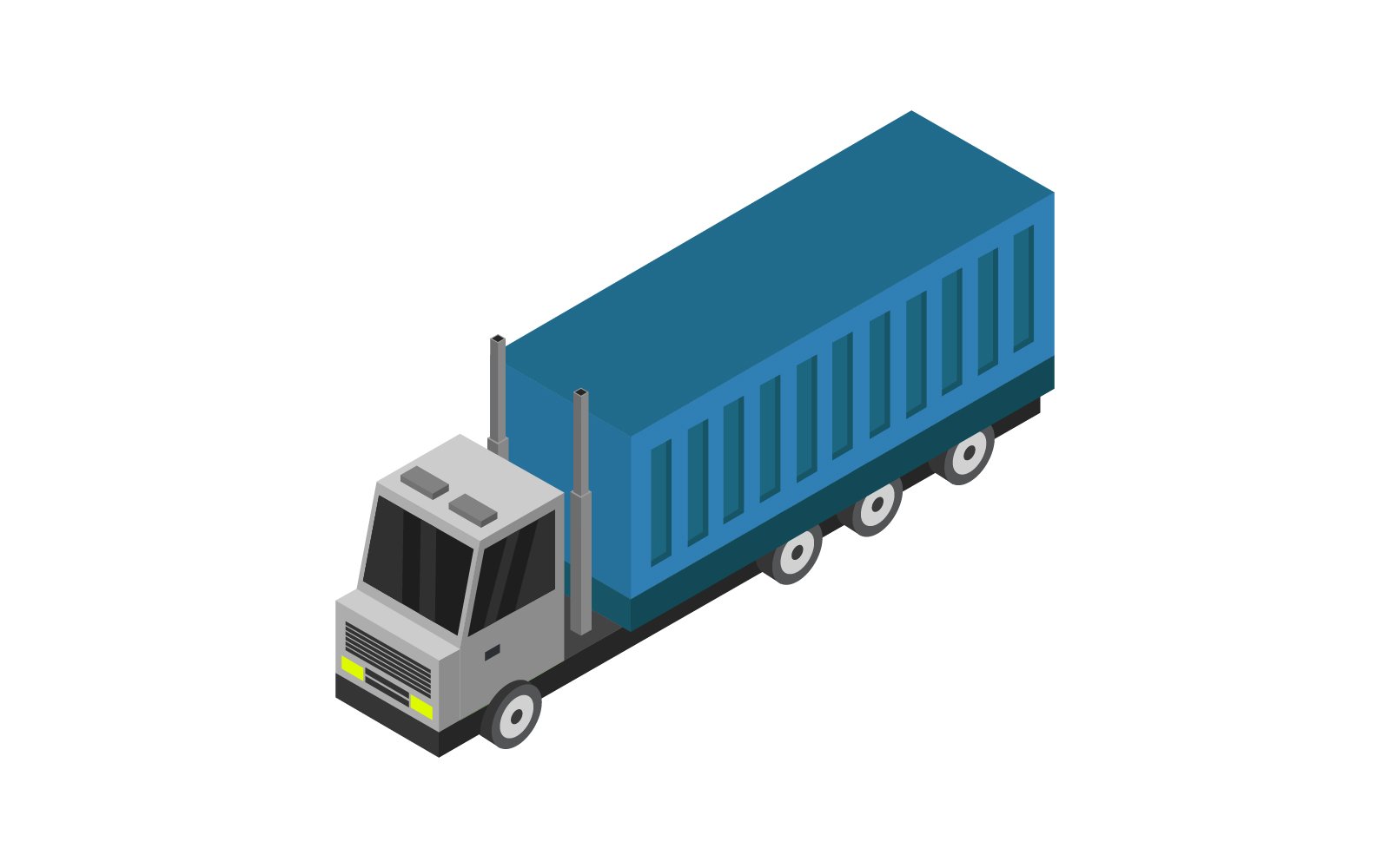 Isometric truck illustrated in vector on a  background