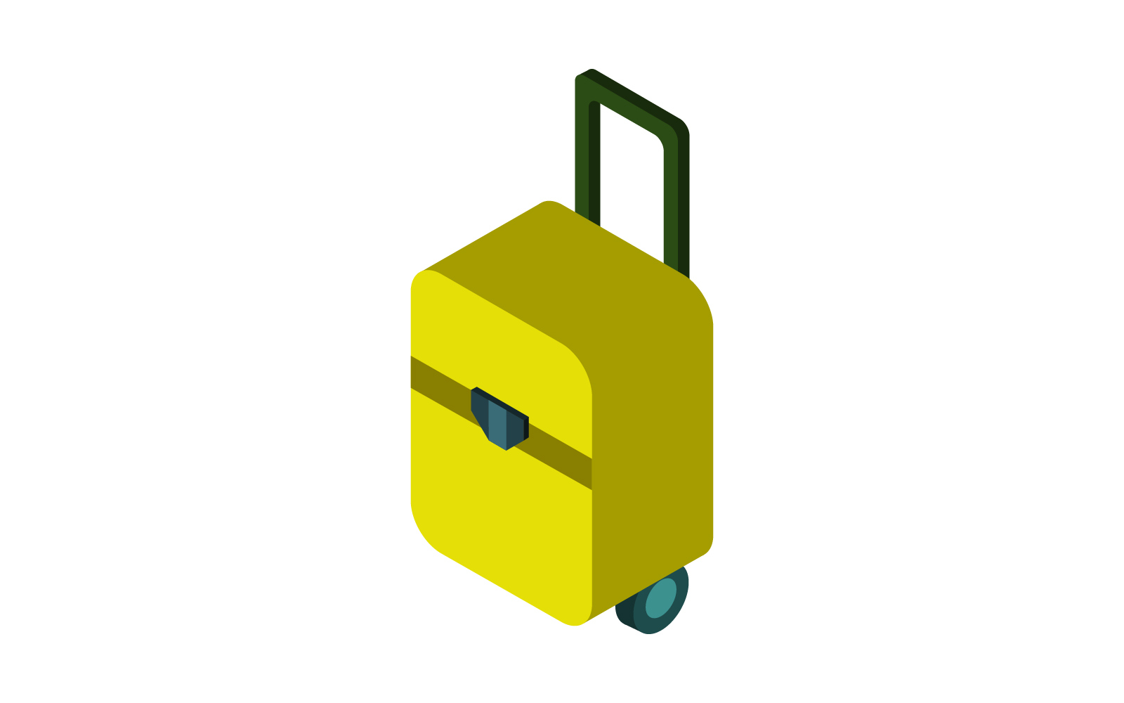 Isometric travel suitcase illustrated in vector on white background