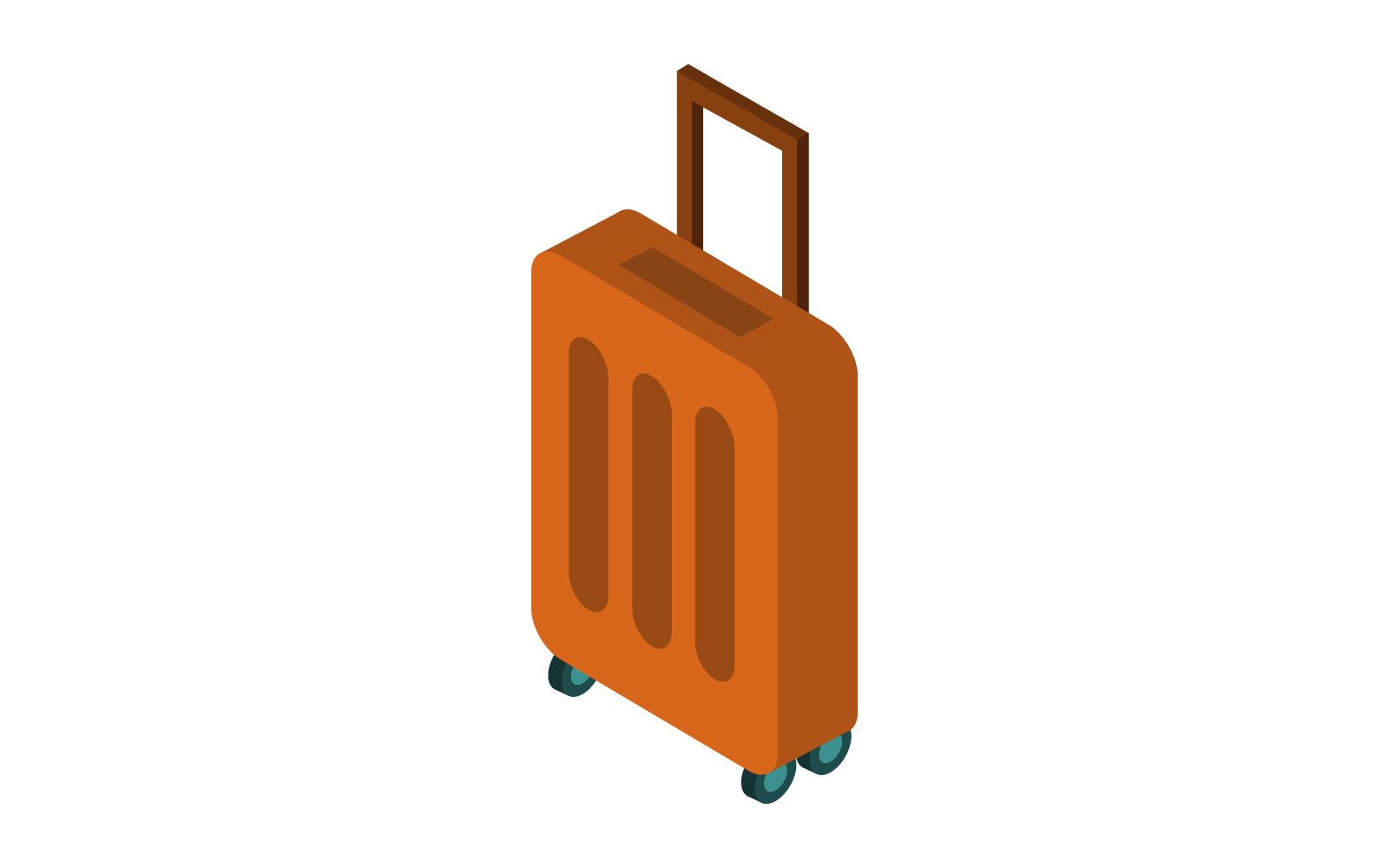 Travel suitcase in vector on white background