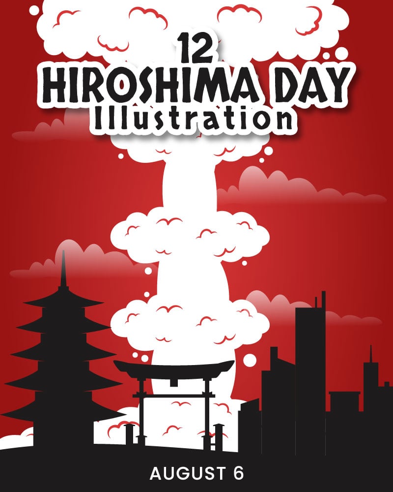 12 Hiroshima Day Vector Illustration