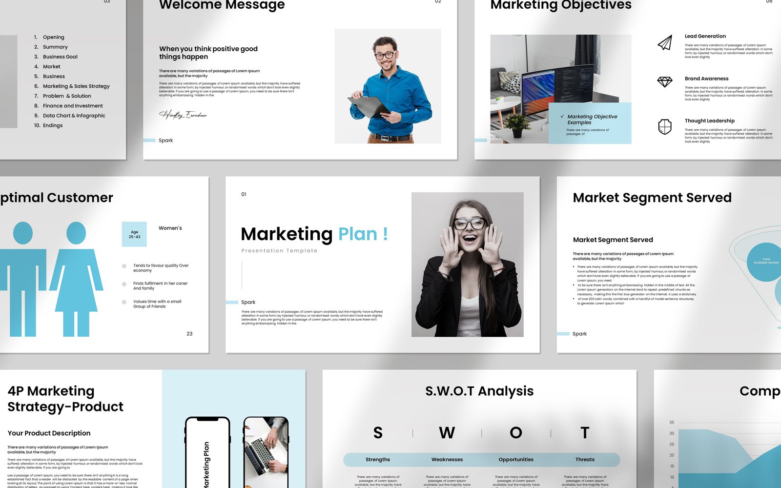 Clean Marketing Plan Presentation Template