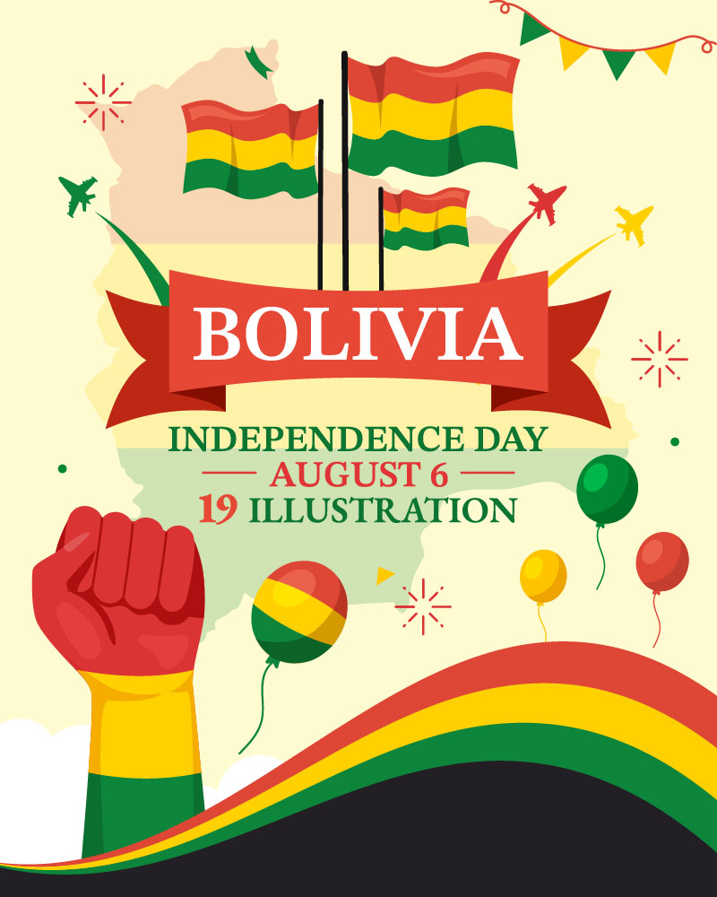 19 Bolivia Independence Day Illustration