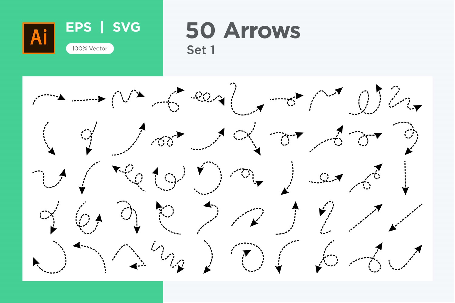 Hand Drawn Abstract Arrow Design Set 50 V 1 sec 6