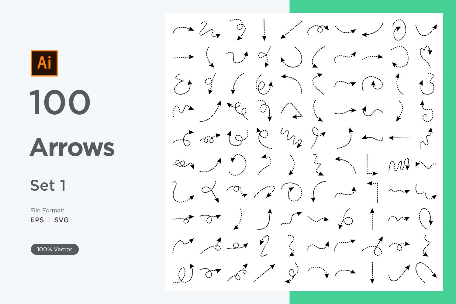 Hand Drawn Abstract Arrow Design Set 100 V 1 sec 6