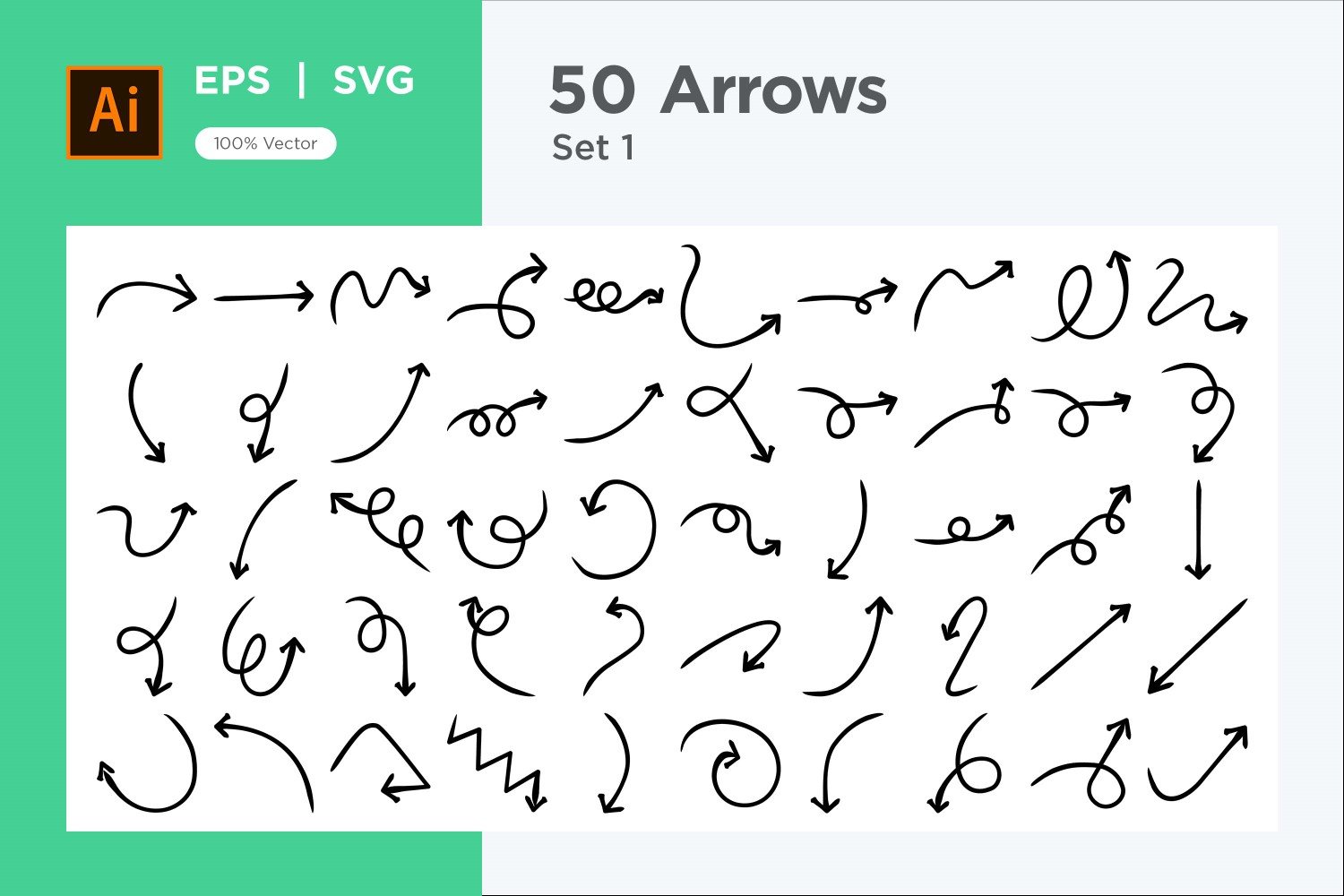 Hand Drawn Abstract Arrow Design Set 50 V 1 sec 7