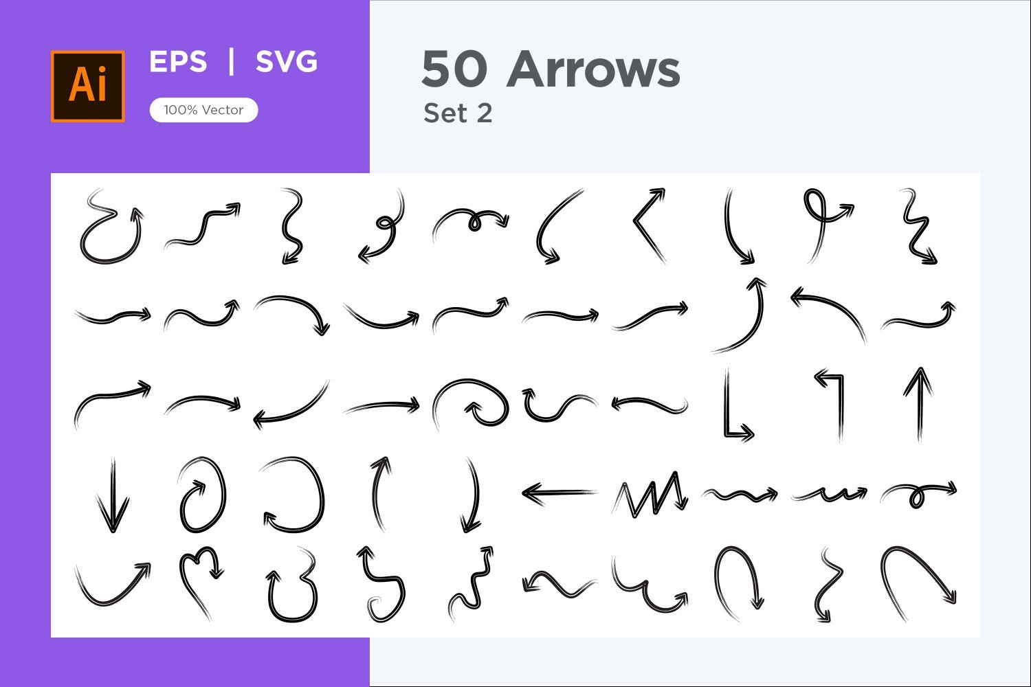 Hand Drawn Abstract Arrow Design Set 50 V 2 sec 8