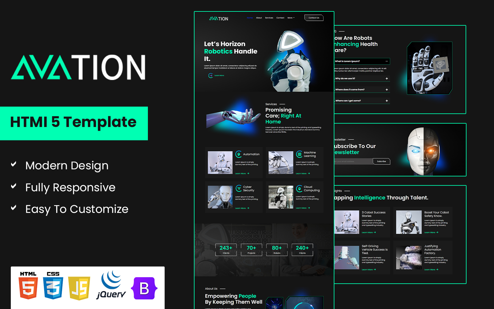 AVATION - Robotics & Artificial Intelligence HTML5 Template