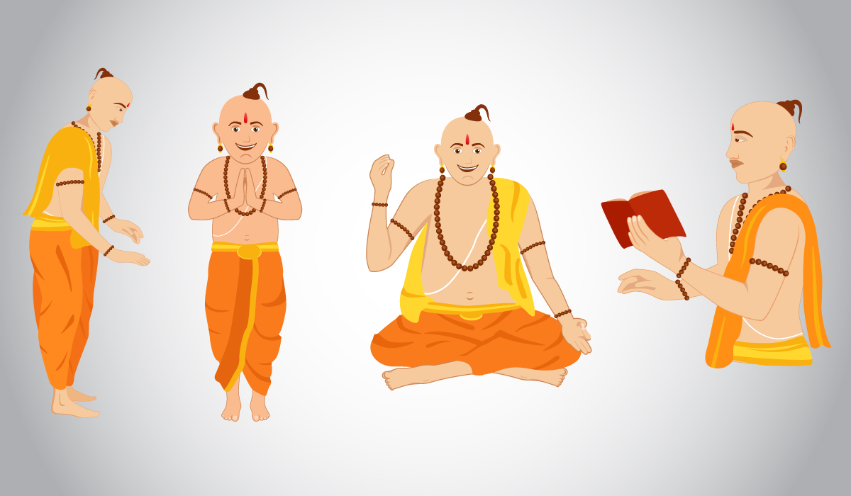 Indian Priest Panditji Mix Vectors Template