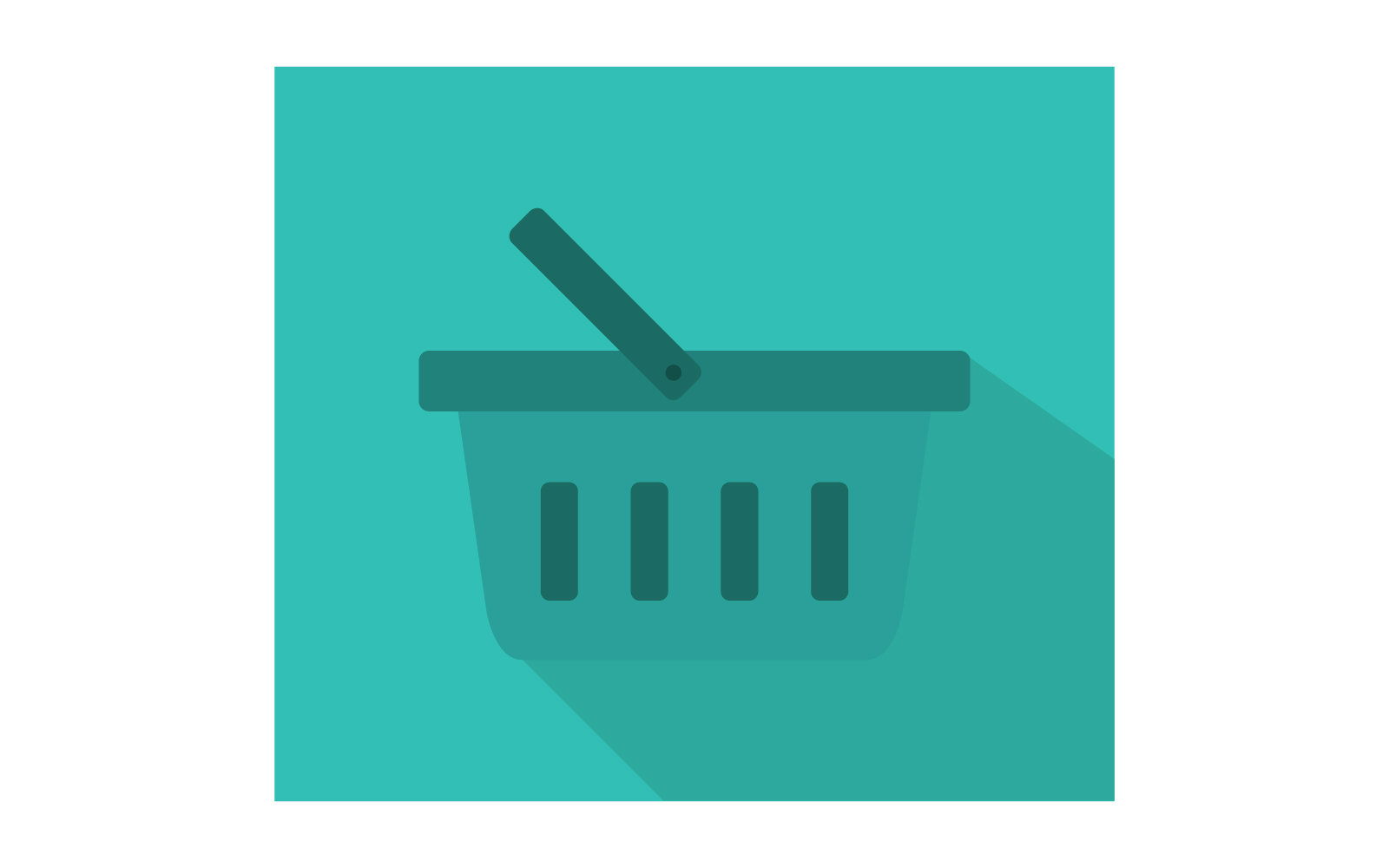 Shopping basket illustrated in vector and colored on a background