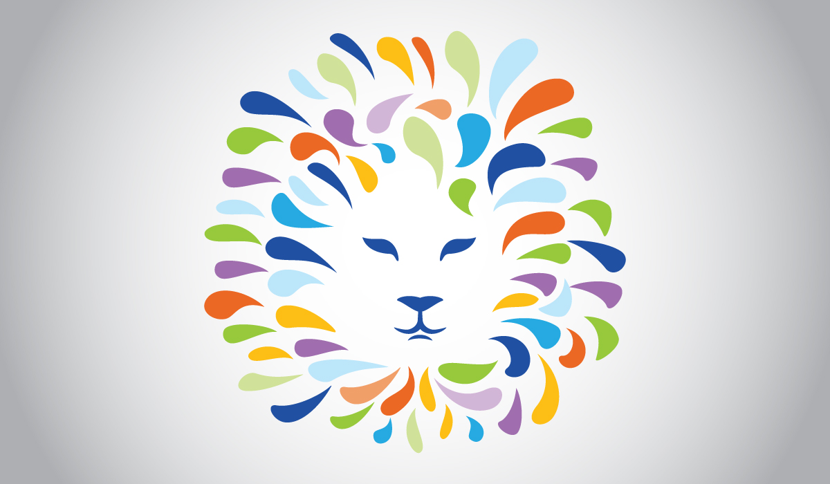 Colorful Lion Face Logo Template