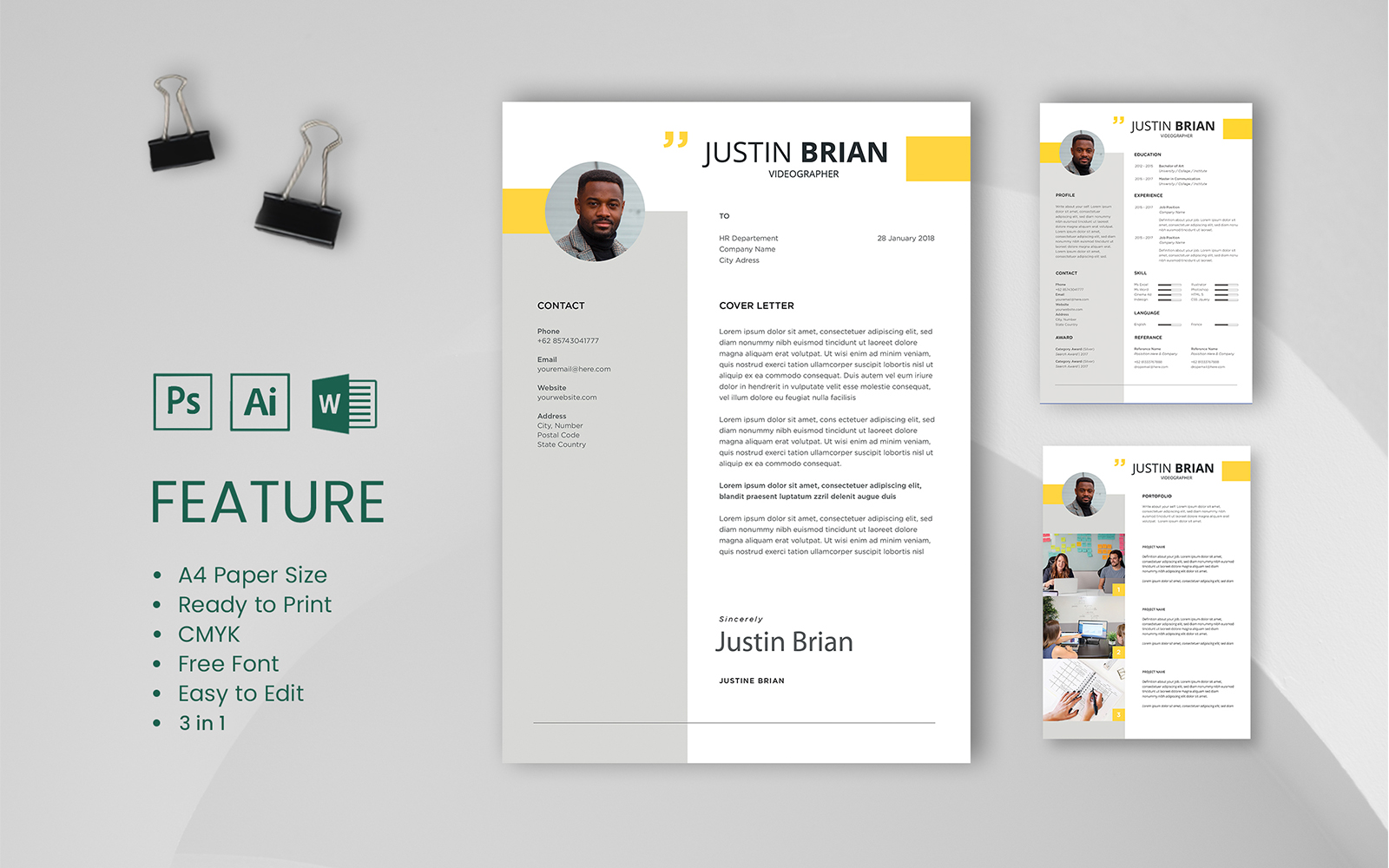 Justin Brian Resume CV 1 Template