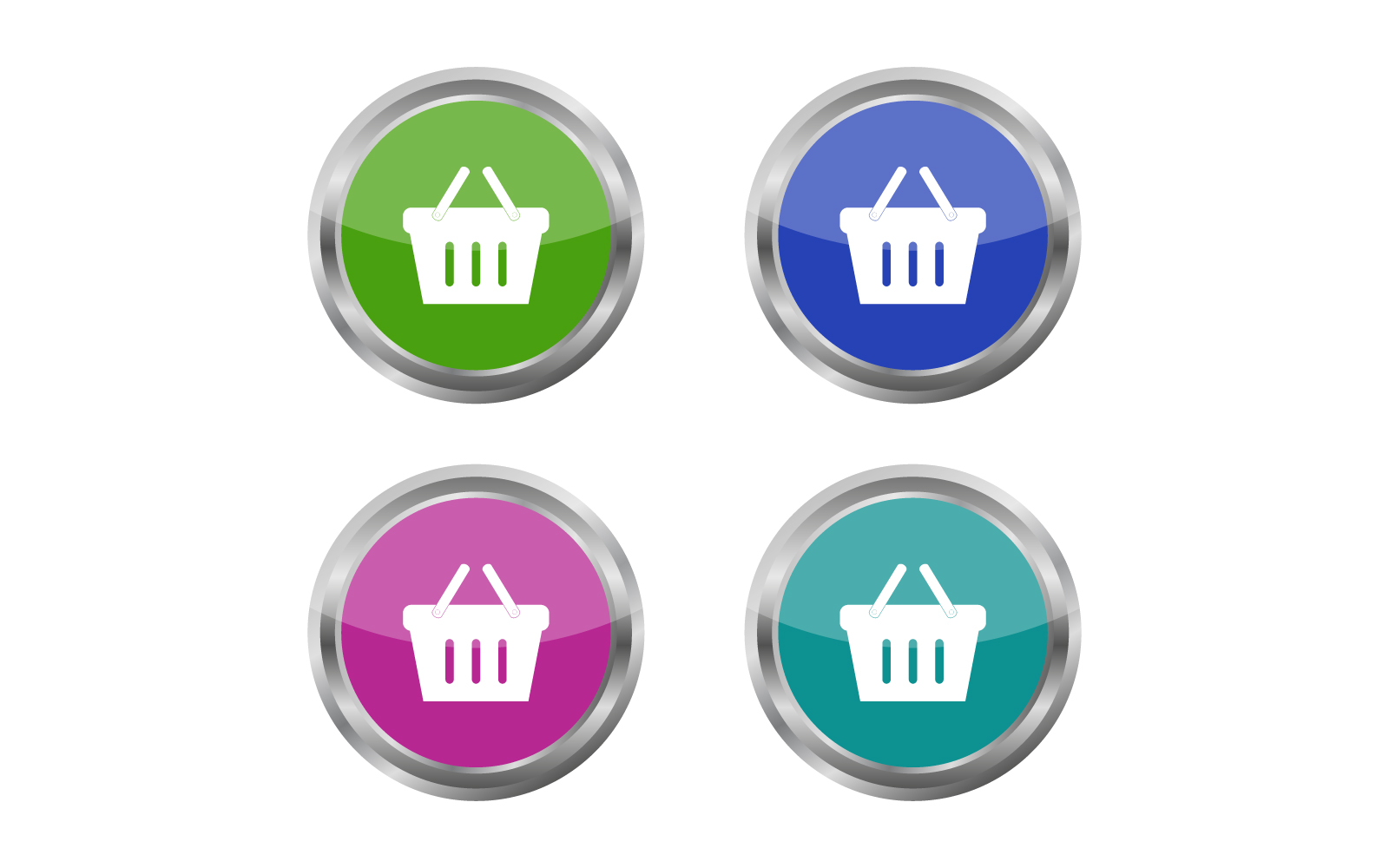 Shop button illustrated and colored in vector on a white background