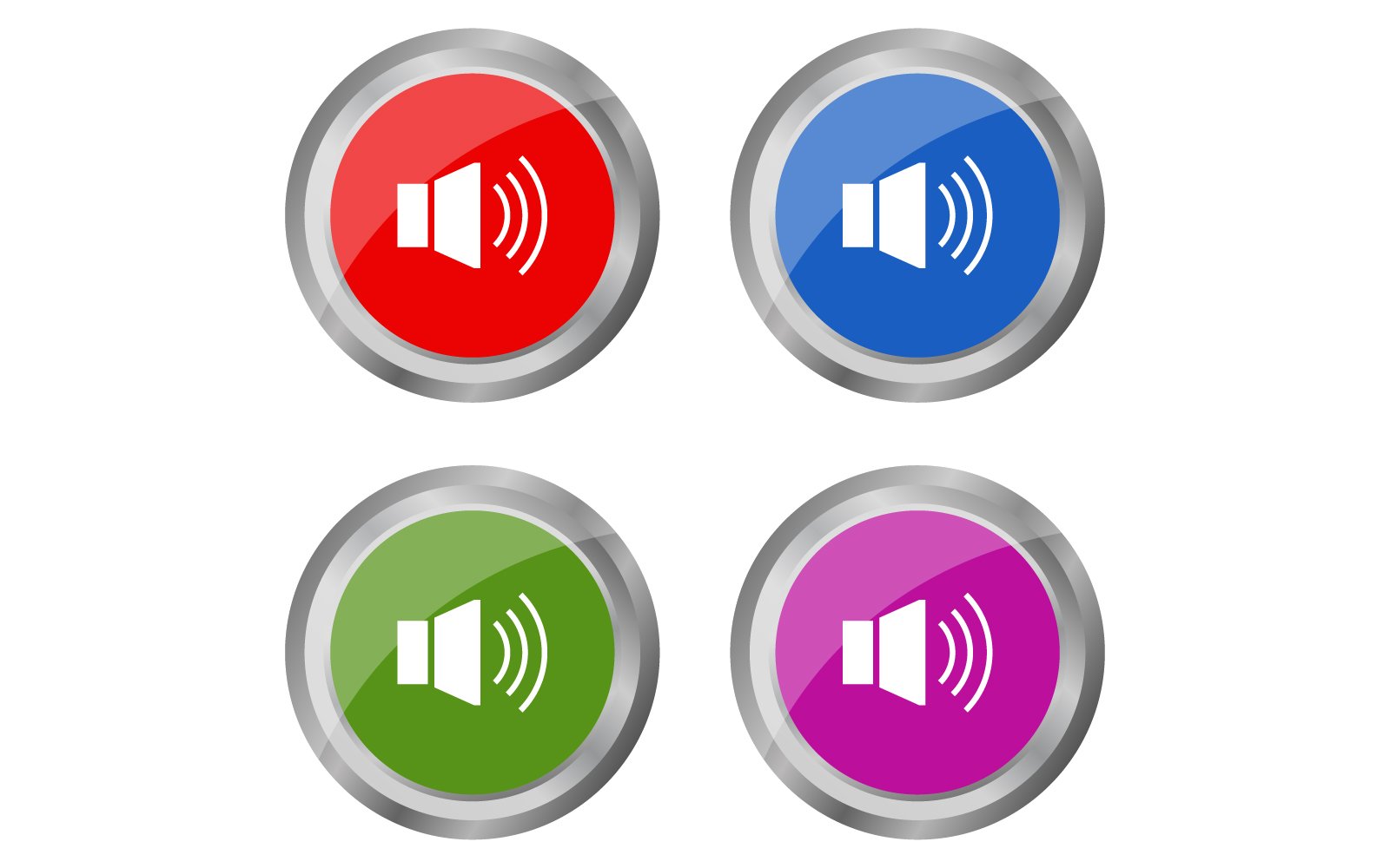 Volume button illustrated and colored in vector on a white background