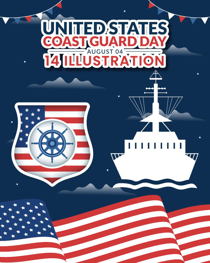 14 United States Coast Guard Day Illustration