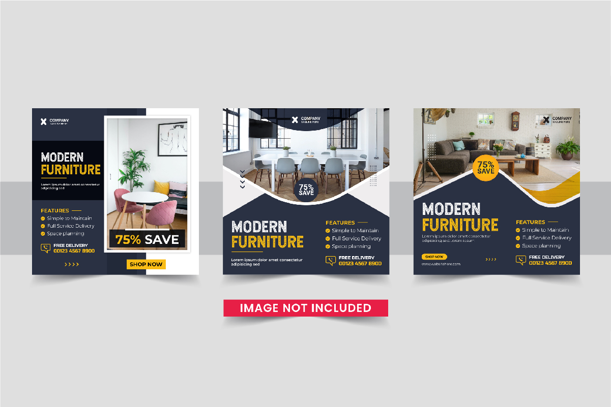 Furniture Sale Collection Social Media Post Template layout