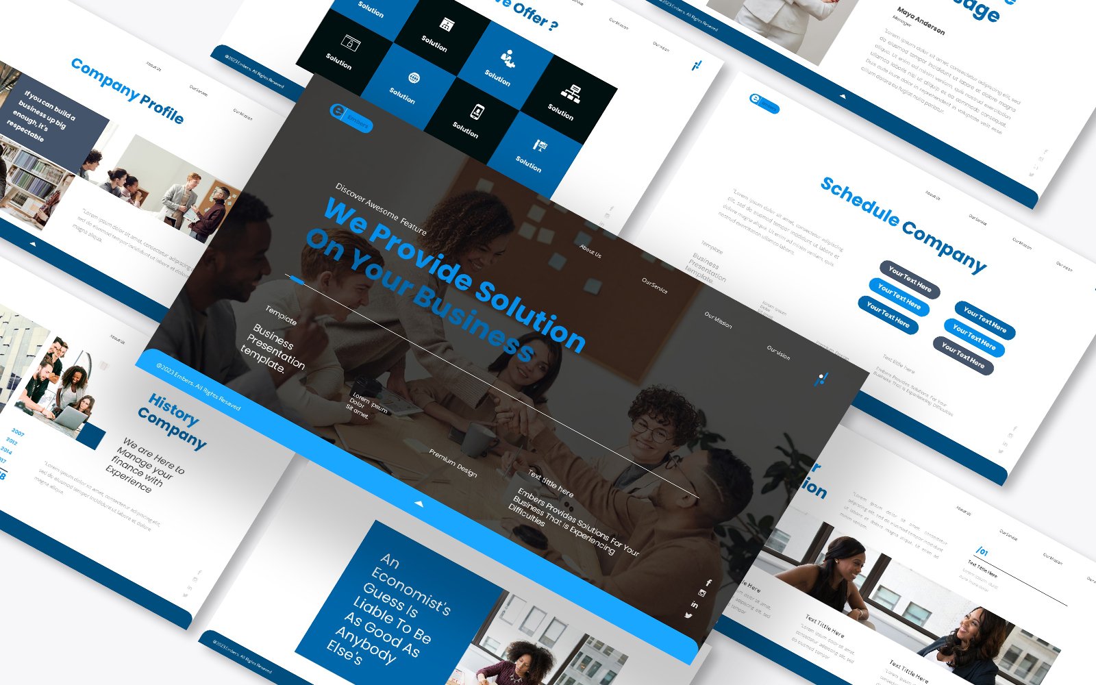 Embers Solution Your Business Powerpoint Template