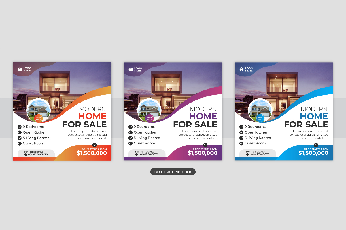 Real Estate home sale or home repair Social Media Post design template