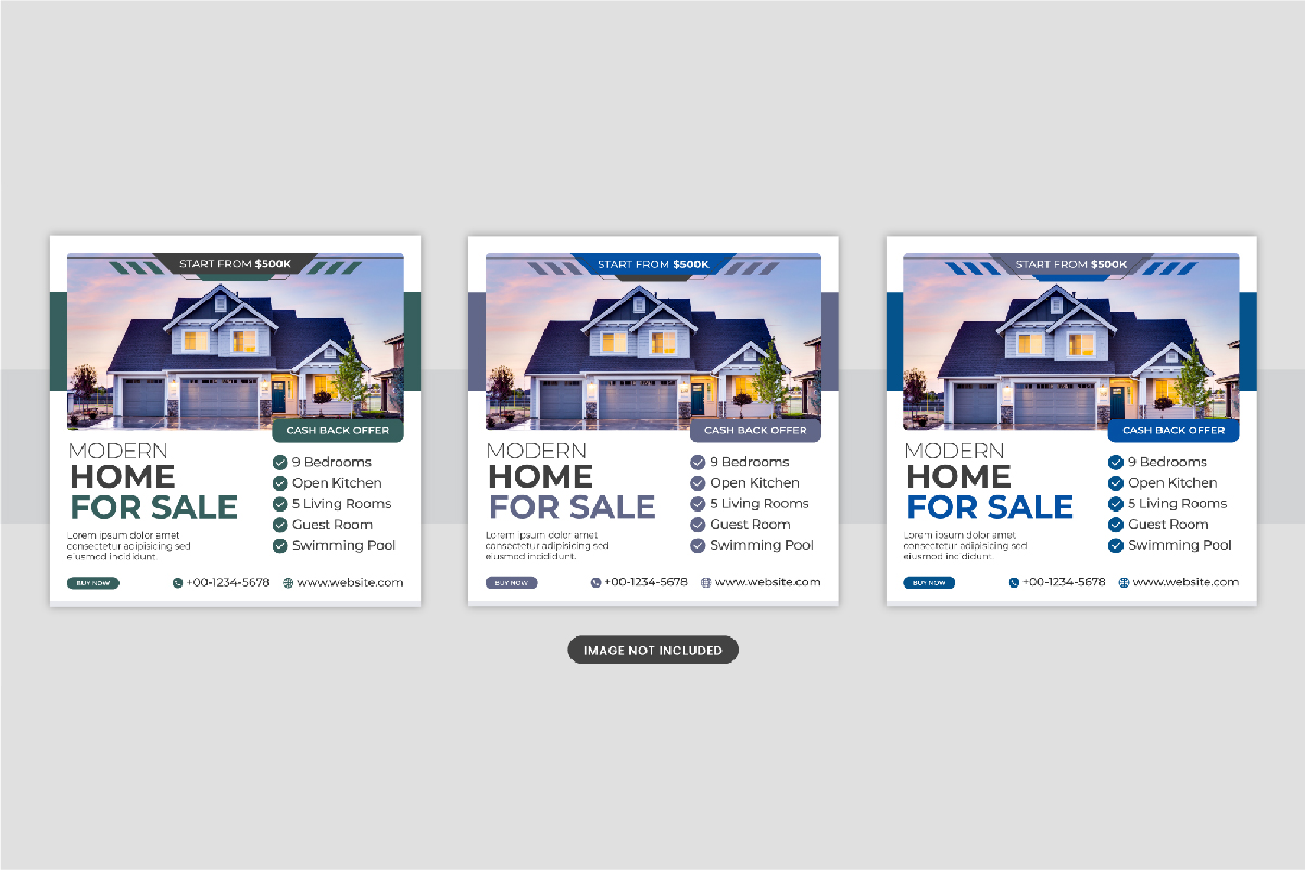 Real Estate home sale or home repair Social Media Post template design