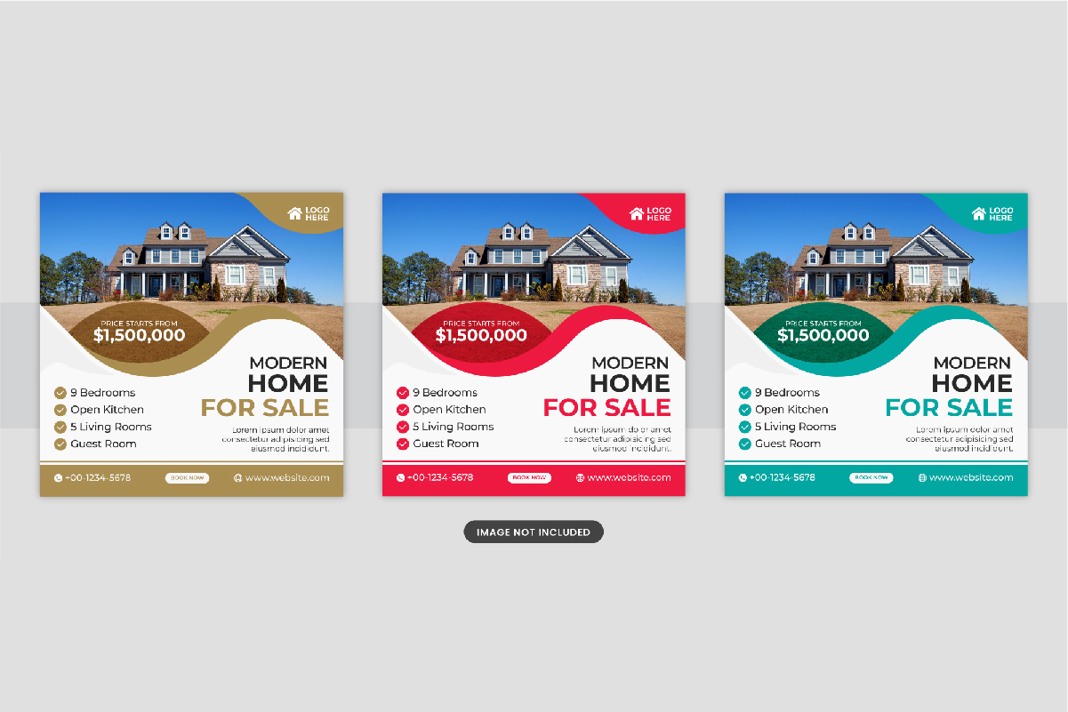 Real Estate home sale or home repair Social Media Post design layout