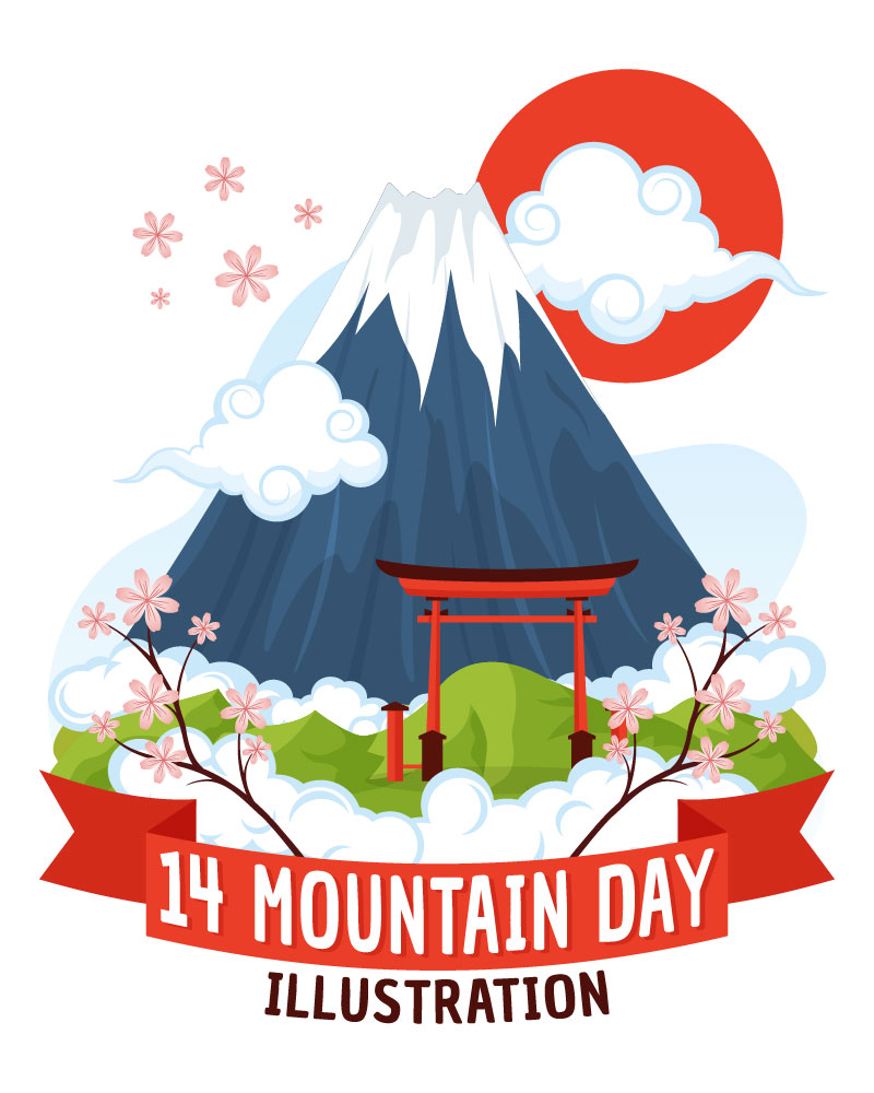 14 Mountain Day in Japan Illustration