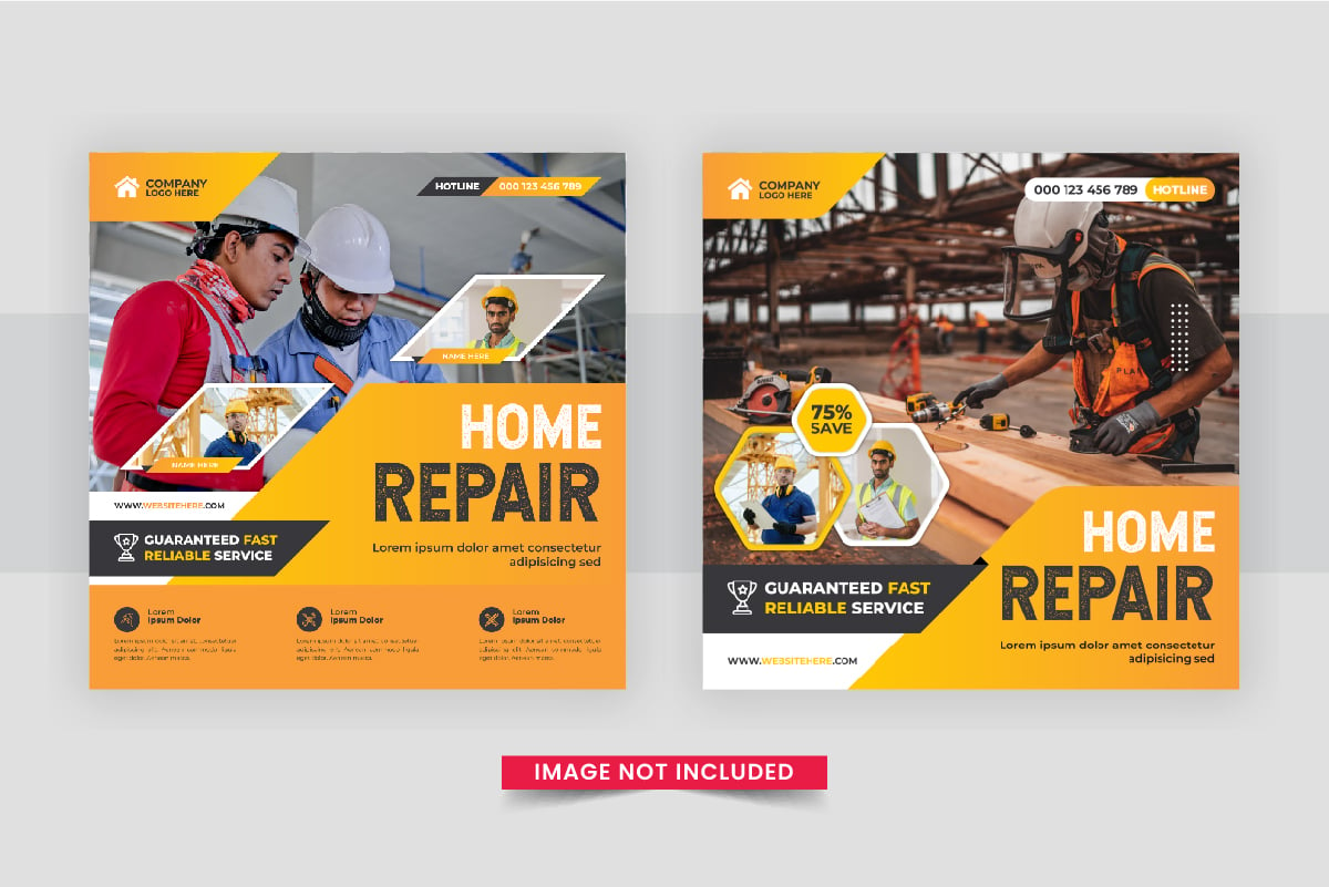 Modern Real Estate home sale or home repair Social Media Post design