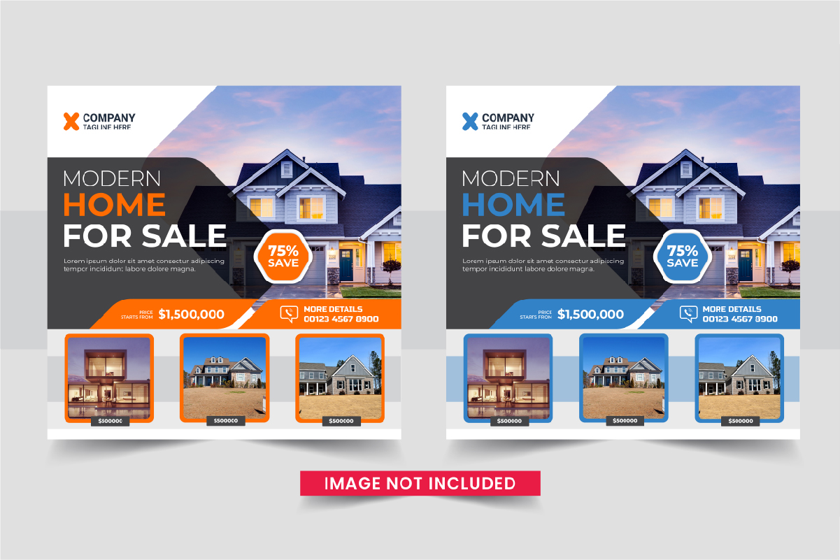 Modern Real Estate home sale or home repair Social Media Post template