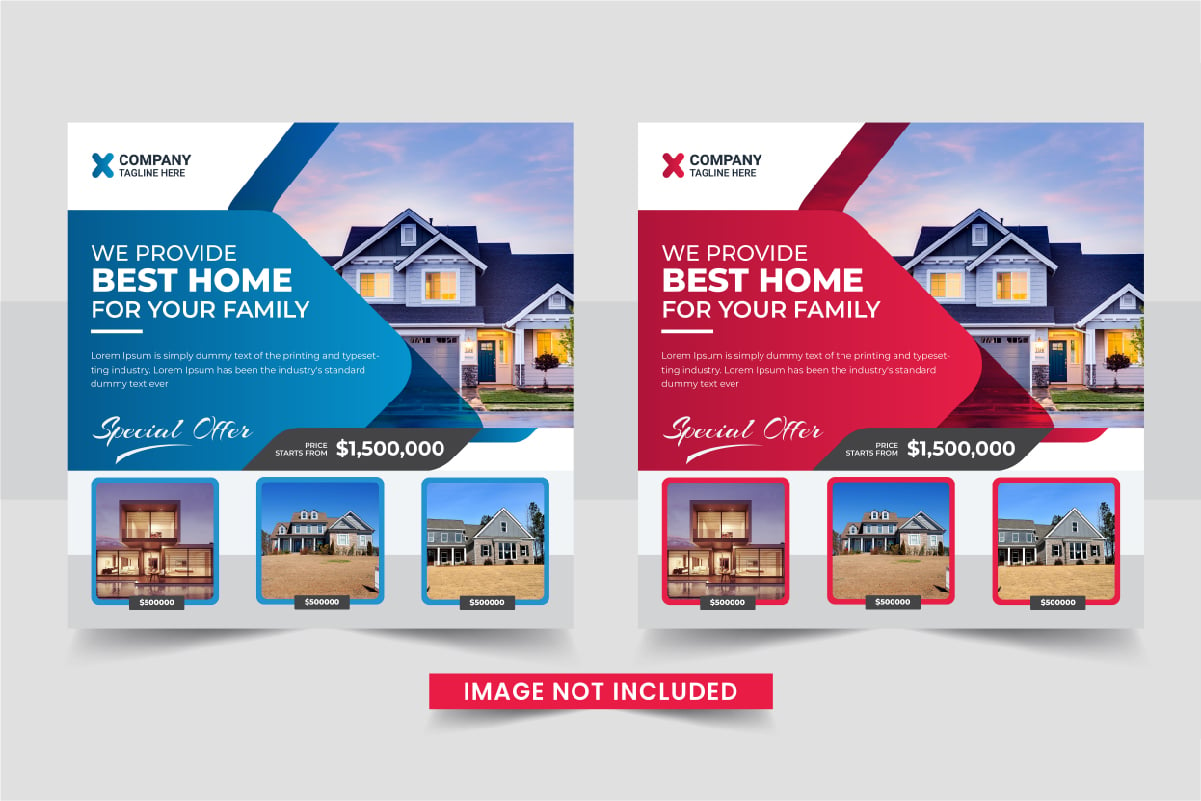 Modern Real Estate home sale or home repair Social Media Post design template