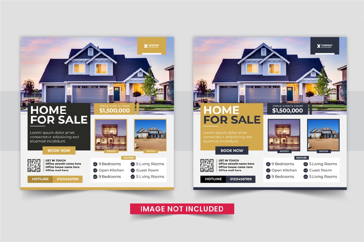 Creative Real Estate home sale or home repair Social Media Post design