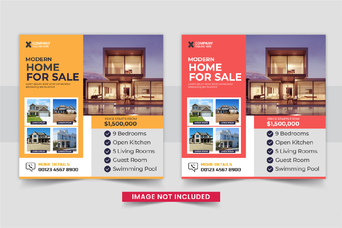 Creative Real Estate home sale or home repair Social Media Post template