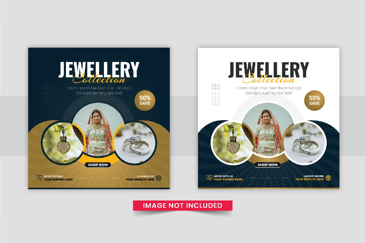 jewellery social media post template design