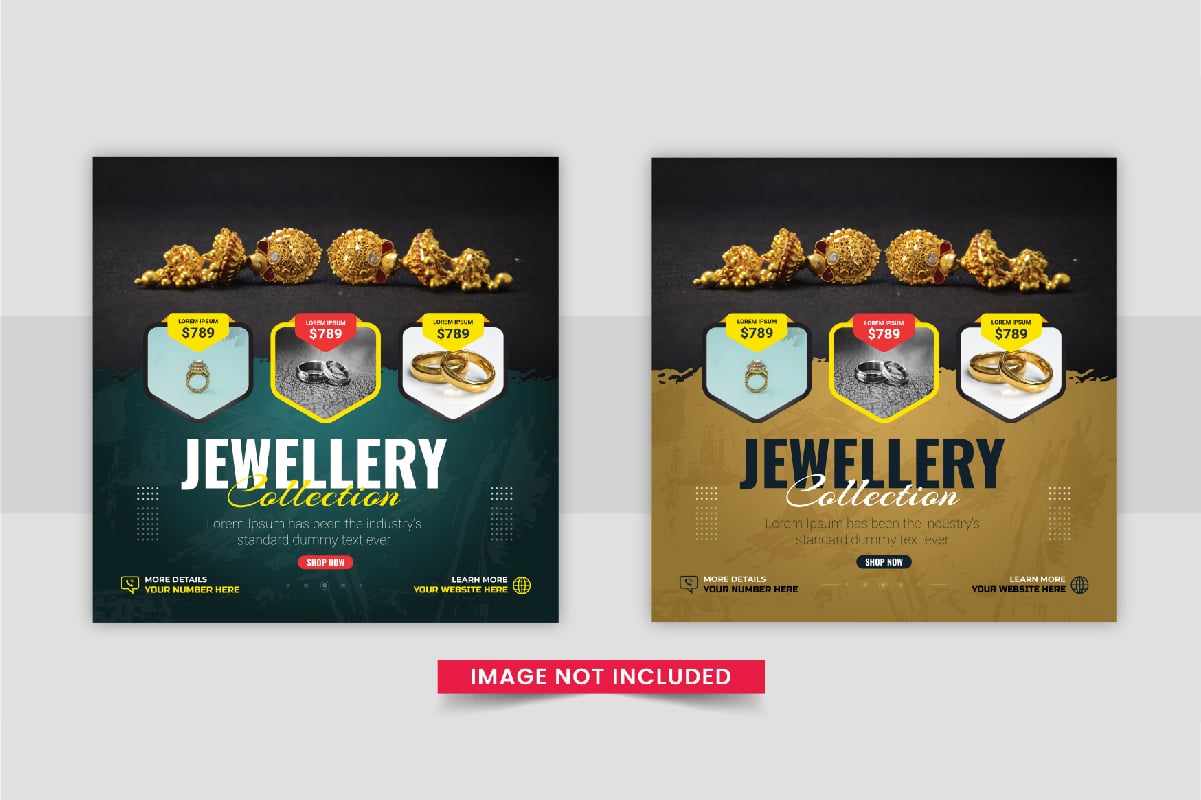 jewellery social media post template layout