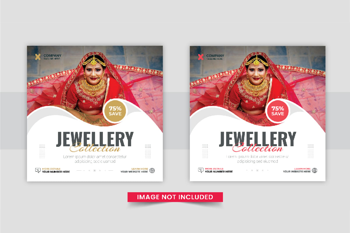 jewellery social media post design template layout