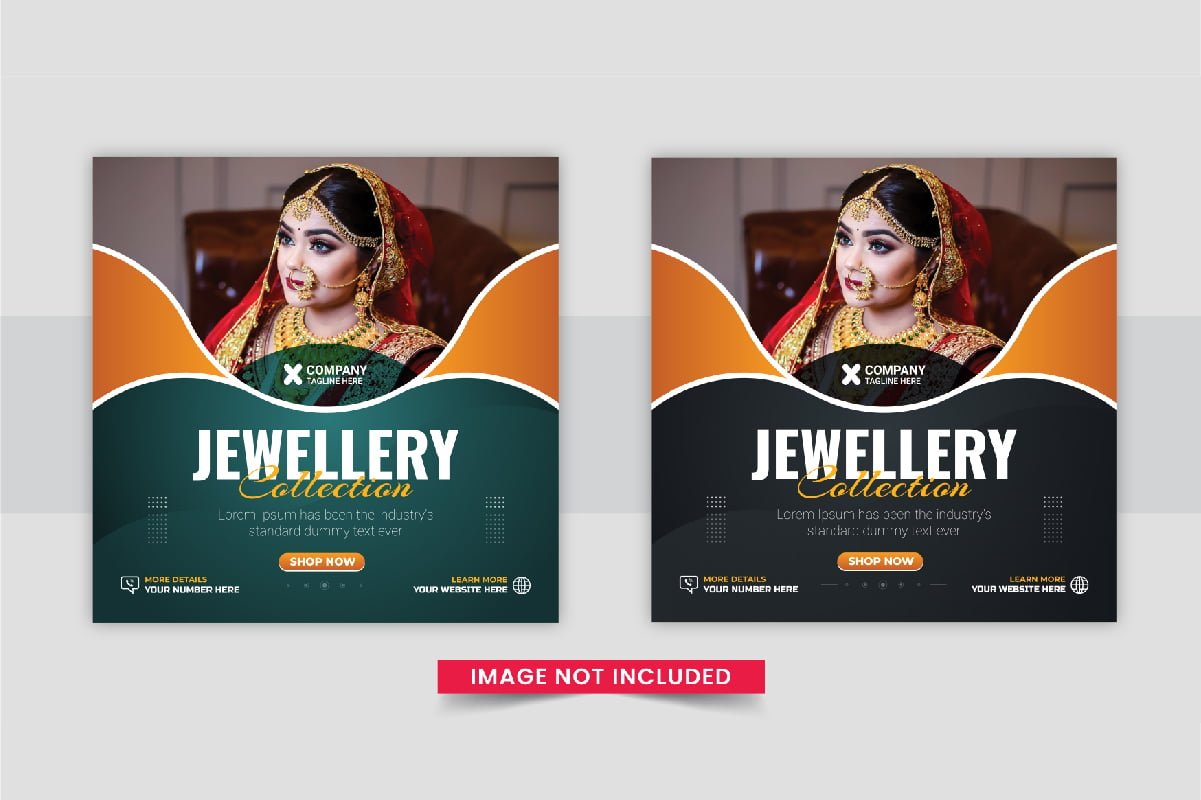 Creative jewellery social media post design layout