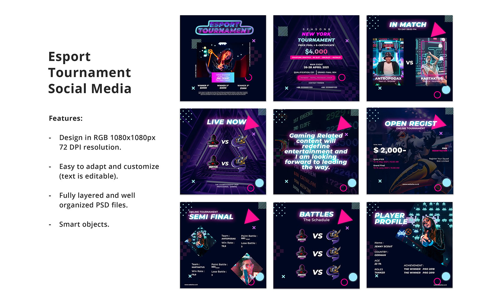 Esport Tournament Instagram Post Template