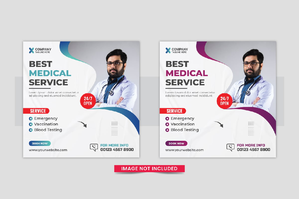 Medical Healthcare Social Media post design template layout