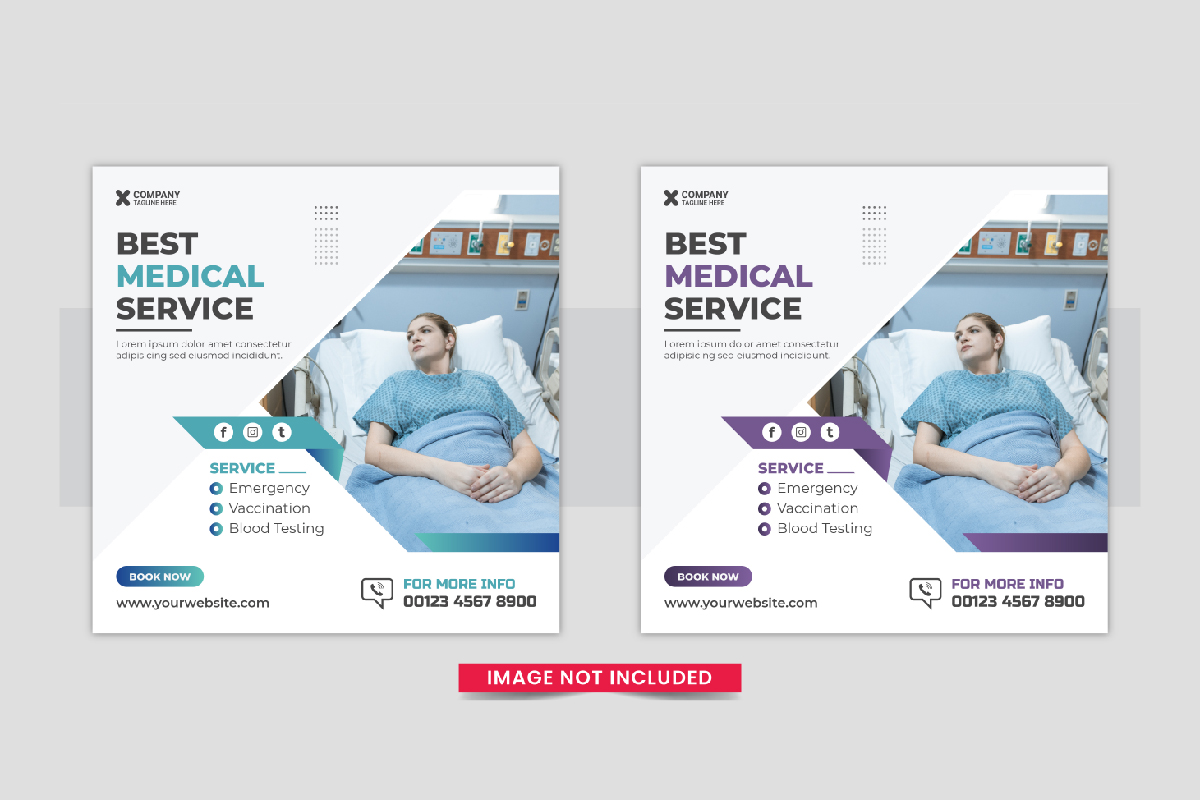 Medical Healthcare Social Media post template design layout