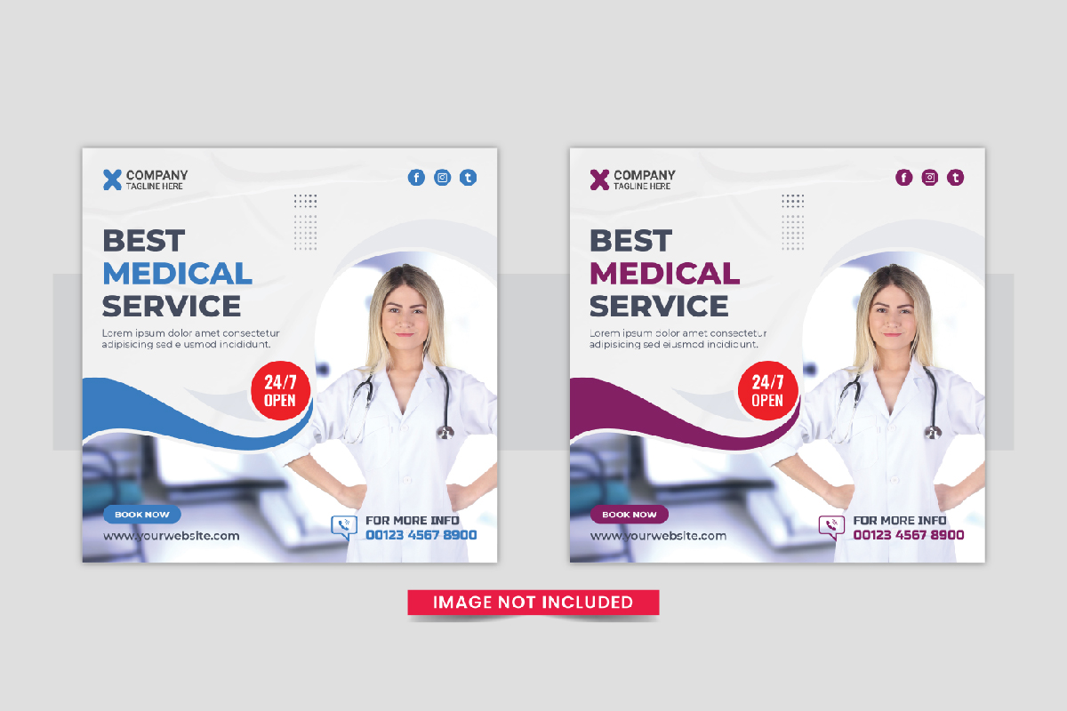 Medical or Healthcare Social Media post design layout