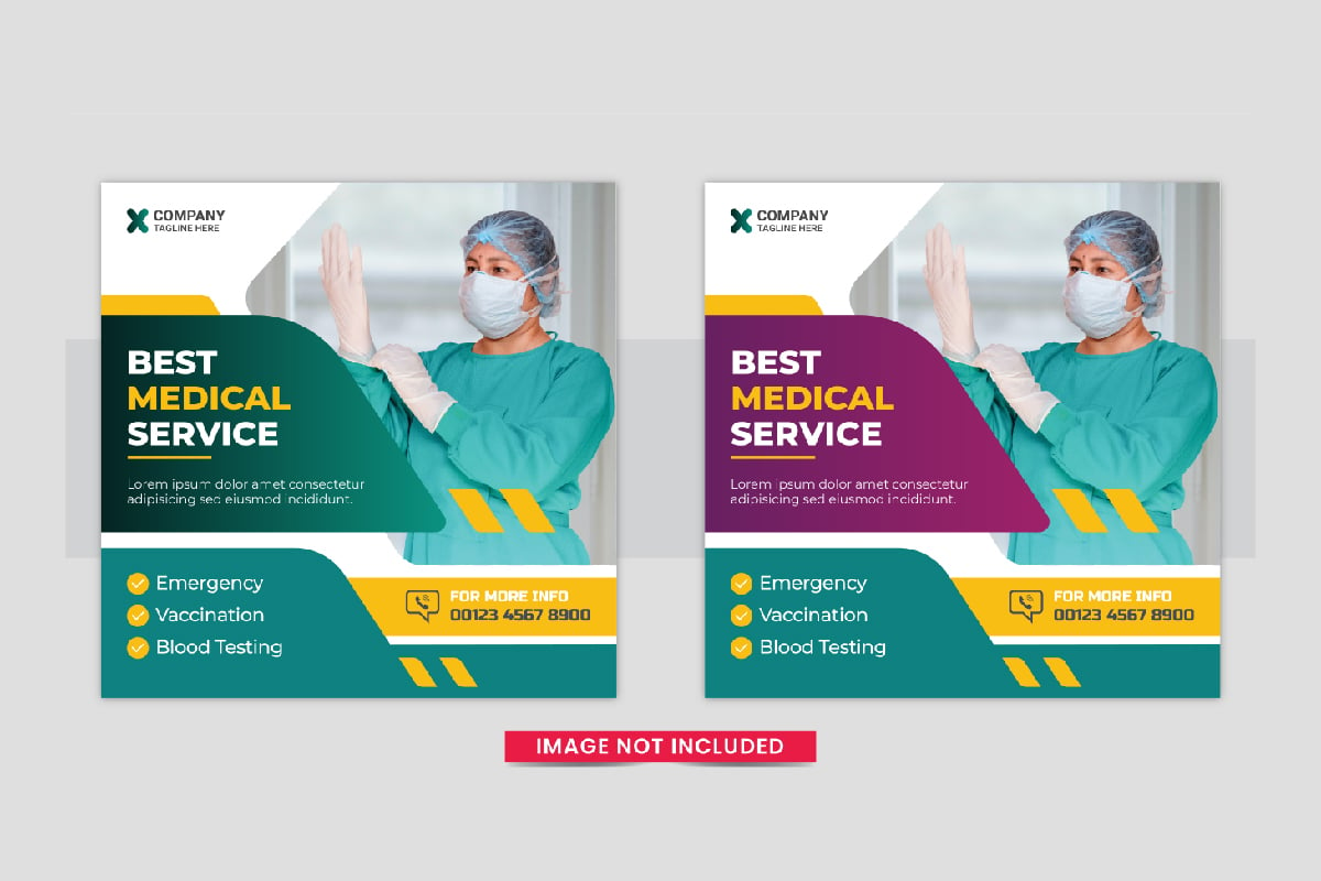 Medical Healthcare Social Media post template vector