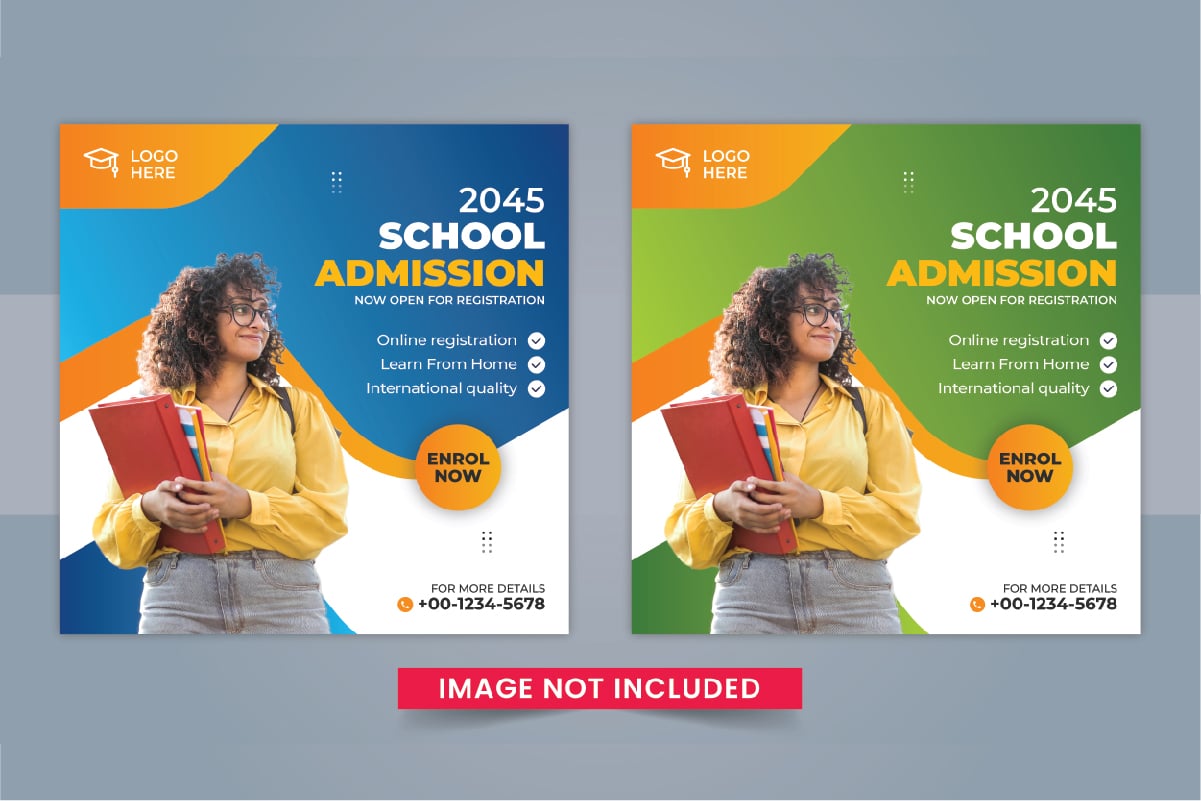 Modern School Admission Social Media Post design