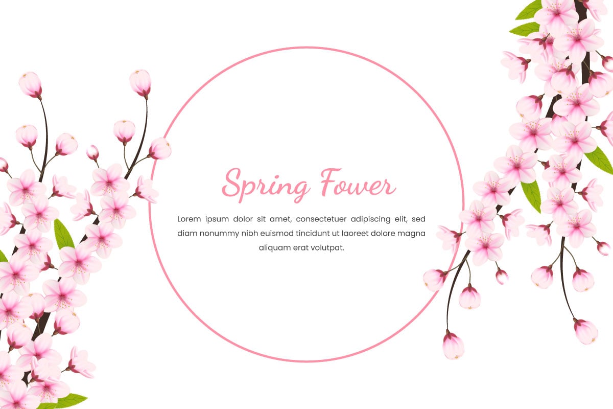 Cherry blossom frame with space for text. Vector illustration