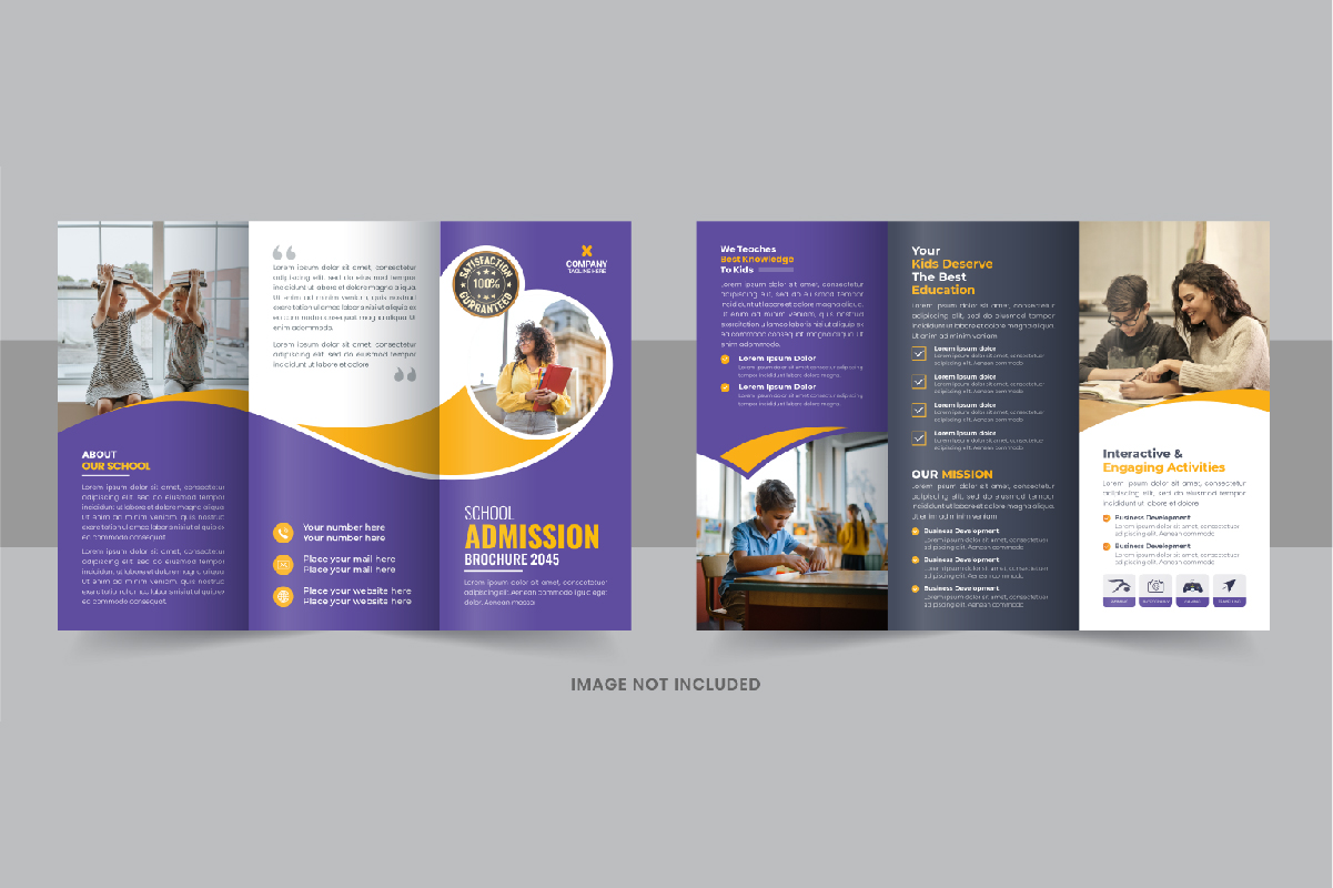 Back to school trifold brochure template design