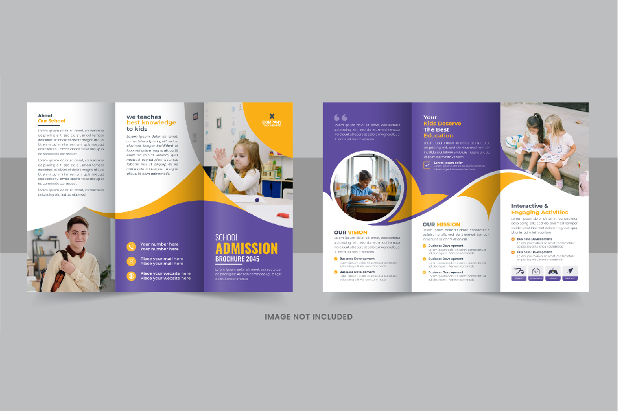 Back to school trifold brochure design template