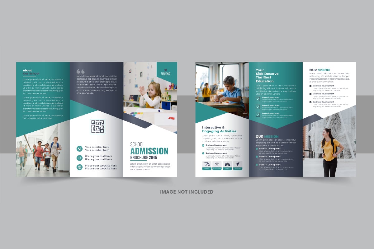 Back to school trifold brochure template layout