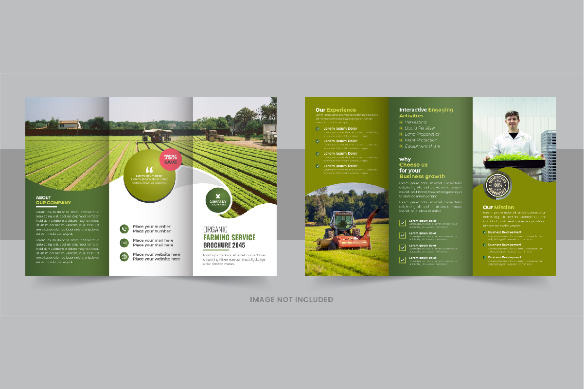 Gardening or Lawn Care TriFold Brochure Template design