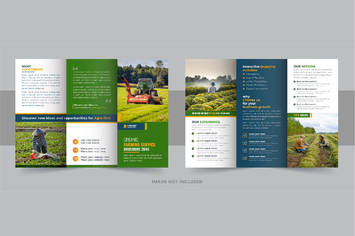 Gardening or Lawn Care TriFold Brochure Template layout